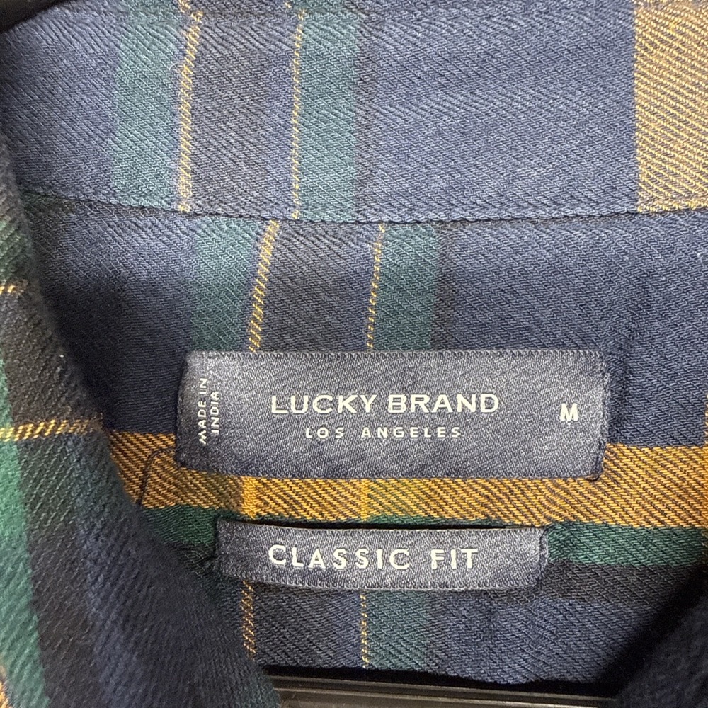 Lucky Brand Blue Womens Plaid Flannel long sleeve Top Shirt M Medium - Picture 2 of 12